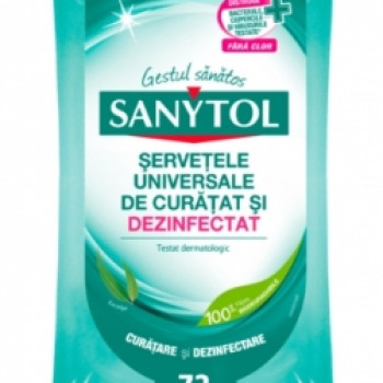 Servetele umede dezinfectante multisuprafete eucalipt 72buc/set Sanytol 36634343